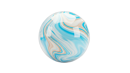 Abstract Swirl Sphere on White Background