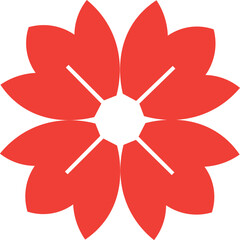 red flower isolated on white