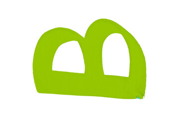 Green watercolor background. Artistic hand paint. Isolated on transparent background.
