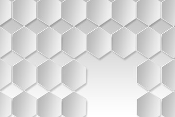 Multiple hexagonal shapes are arranged neatly on a white background, with a workspace.