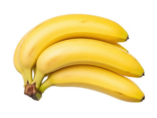 Isolated bunch of ripe yellow bananas, fresh and nutritious fruit for healthy eating