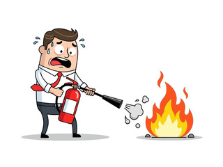 Burning Campfire with Wooden Sticks and Stone Ring Vector Illustration