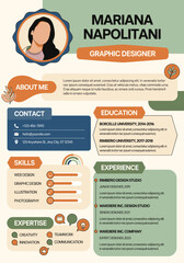 Professional graphic designer resume template with modern layout