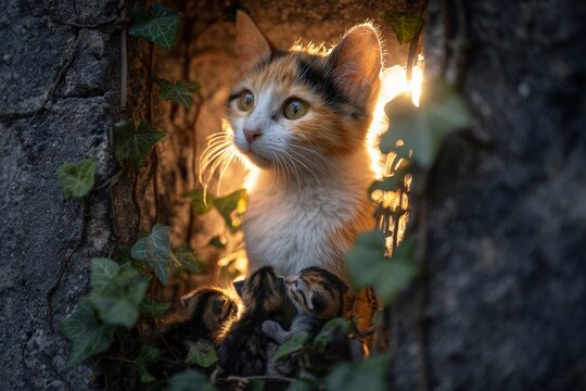 Volunteer bravery: cats freed from ivy's grasp. Injury aid. Than