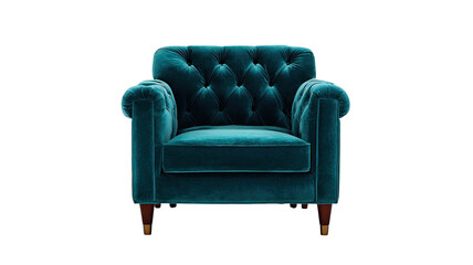 Fototapeta premium Luxury vintage red leather armchair with a classic antique design and comfortable seat isolated on a white background for elegant home interior decor