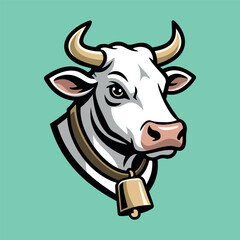 Cow Head Illustration Character Vector Logo Template