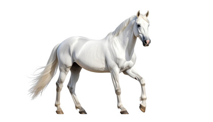 Obraz premium A stunning photograph of a white horse standing out against a white background