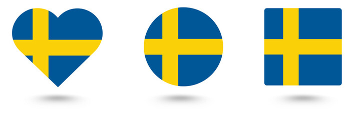 Flag Swedish or Sweden buttons