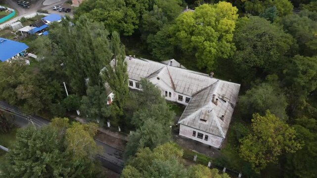 The village of Lozovy, Primorsky Krai. The old abandoned building of the village hospital.