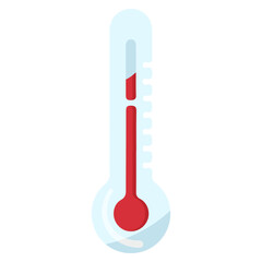 Simple Illustration of a Thermometer Showing Temperature.