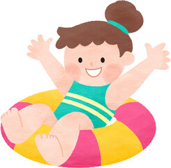 a girl playing in the water