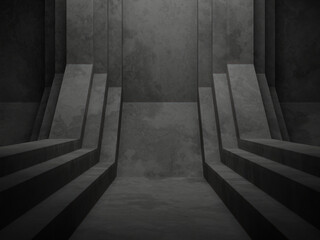 3D dark concrete wall background.