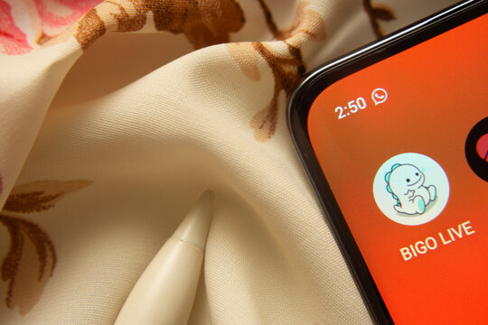 Dhaka, Bangladesh- 07 May 2025: Bigo Live app icon is seen on smartphone.