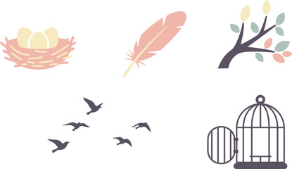 Illustrations of bird elements