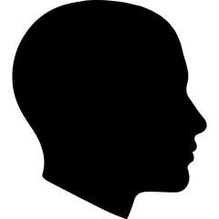 Human head silhouette with transparent background