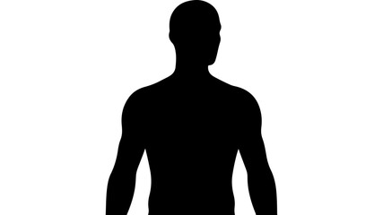 Naklejka premium Male torso silhouette with transparent background