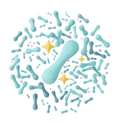 Probiotic bacteria sphere icon isolated for supplement packaging symbol. 3D illustration
