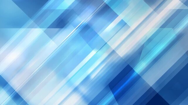 Abstract blue geometric pattern of overlapping diagonal translucent lines on a smooth gradient background, concept of motion and modern design