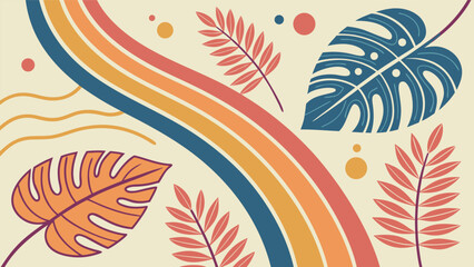 Vibrant Abstract Background with Fluid Geometric Shapes and Multi-Colored Mosaic Pattern