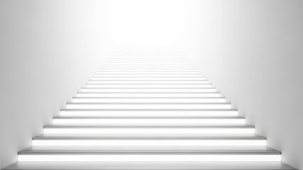 Fototapeta premium Illuminated Staircase Leading to Brightness Stairs Illumination Light. Concept featuring staircase, stairs, illumination, light, modern.