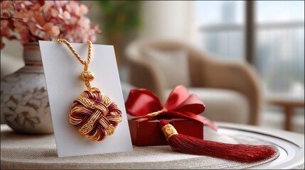 Chinese knot amulet representing good fortune and prosperity