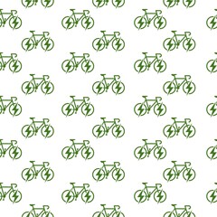 Electric bike seamless pattern isolated on white background