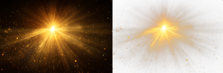 Beam star glow flash light sparkle luminous rays.

