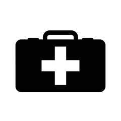Obraz premium First aid medical kit icon representing emergency care, safety preparedness, healthcare supplies, rescue readiness, and medical assistance