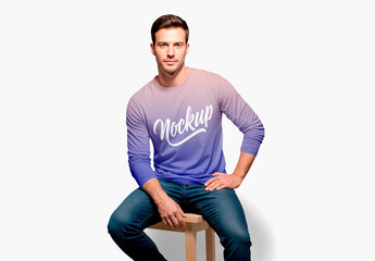 Men_S Long Sleeve T Shirt Mockup