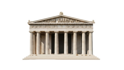 Obraz premium Isolated ancient Greek temple with classical columns and statues in architectural design