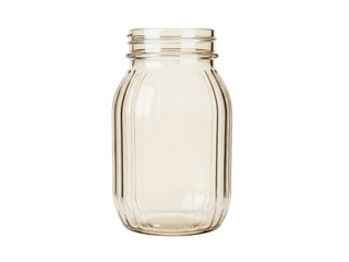 Isolated glass jar for canning, food storage in a modern design container with decorative features