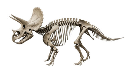 Isolated Triceratops dinosaur skeleton for paleoarcheology studies and anatomy visualizations © Ines