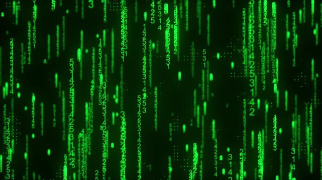 Green Futuristic Cyber Hacking Background with Digital Code Motion | 4K Loop Animation