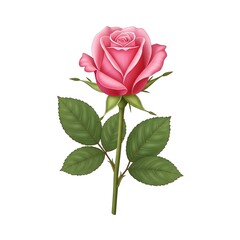 Obraz premium A beautiful illustration of a vibrant pink rose against a white background
