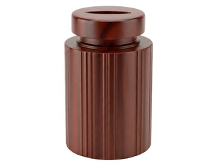 Isolated wood container for storing cash with a slot for coins and paper money currency