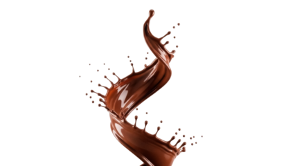 Isolated chocolate swirl, elegant sweet treat, luxurious dessert concept, dark delicious syrup