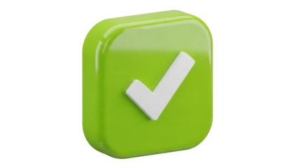 Isolated green checkmark icon, done, approved or completed, symbol of acceptance or yes