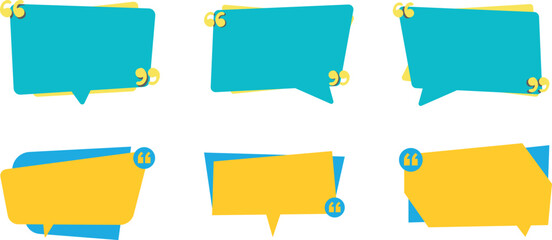 Modern Flat Design Quote Frames & Speech Bubbles Vector Collection
