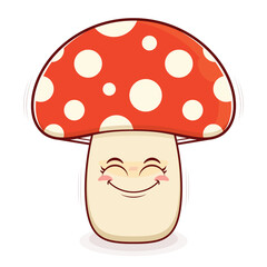 mushroom smile face cartoon cute