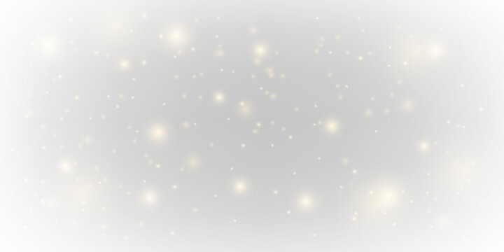 Radiant golden dust glows with sparkle, glitter, shimmer, twinkle across blurred bokeh, surrounded by sparks, luminous highlights, soft flare for Christmas and New Year mood. PNG illustration. 