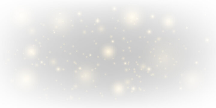 Radiant golden dust glows with sparkle, glitter, shimmer, twinkle across blurred bokeh, surrounded by sparks, luminous highlights, soft flare for Christmas and New Year mood. PNG illustration.
