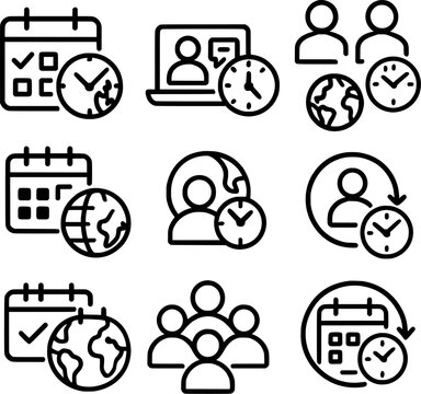 Meeting scheduler with timezone coordination icons