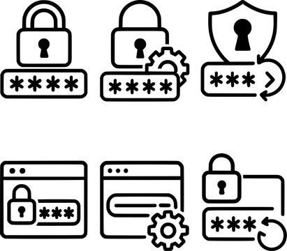 Secure password generator icon set