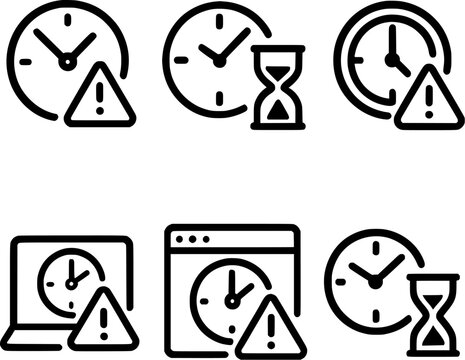 Session timeout warning icon set