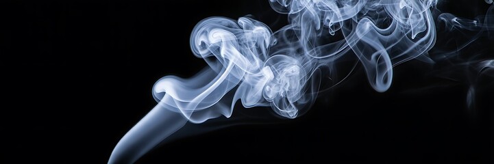 Obraz premium Elegant white smoke swirls and dances against a dark solid background