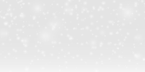 White dust sparkles with glitter, shimmer spark, and glow across soft bokeh and blur, accented by radiant highlights and flare. Festive Christmas and New Year PNG vector illustration.