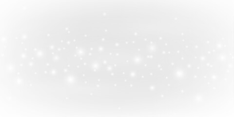 White dust floats through bokeh with sparkle, shimmer, gentle glow, enhanced by soft blur, radiant highlights in PNG. Twinkle flare add Christmas and New Year festive light. Vector illustration.