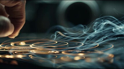 Futuristic technology touch interface with digital hand innovation, glowing abstract smoke, modern interactive science concept, creative design, light communication, connection, and virtual energy - Powered by Adobe