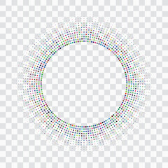 Vibrant Multi-Color Pixelated Circular Frame &ndash; Colorful Geometric Design Element