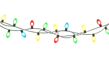 Vibrant Garland of Colorful Christmas Lights, Festive and Bright